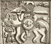 Art image of a horseman from the Swedish Vendel age